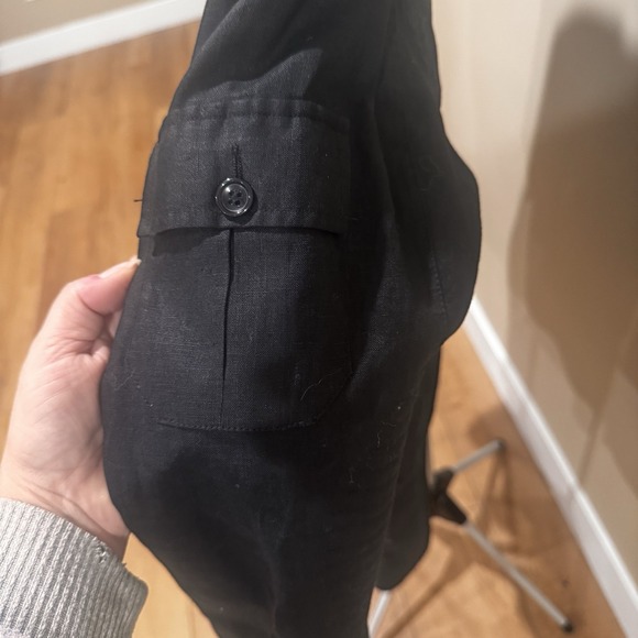 Cigar Couture Men's Large 100% Linen Black Full Zip Jacket Safari Style Smoke - Picture 11 of 15